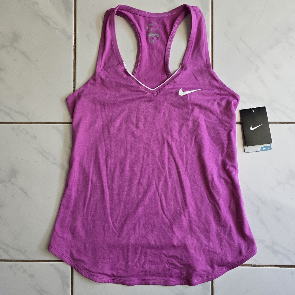 Nike Pink/Purple Fitted Sleeveless Tank Top NWT Sz SMALL
